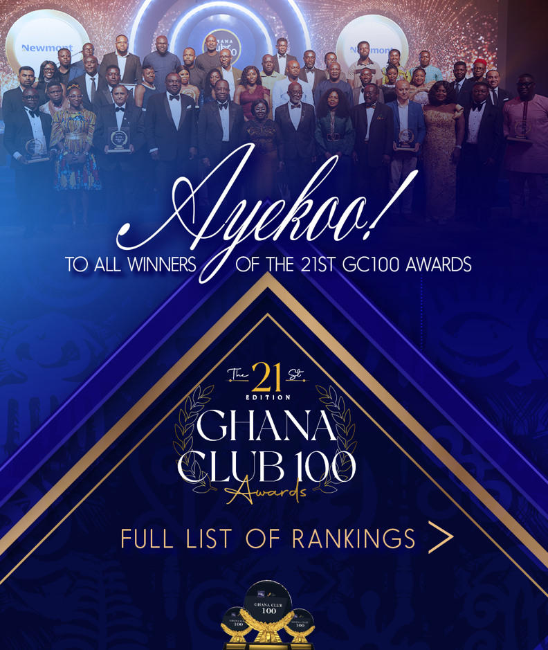 21st Edition of Ghana Club 100 Rankings Outcome 2024.