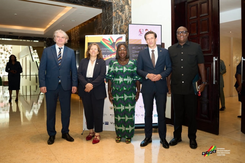 Germany's Ambassador to Ghana, Frederik Landshoeft, Mr Simon Madjie. Madam Elizabeth Ofosu-Adjare